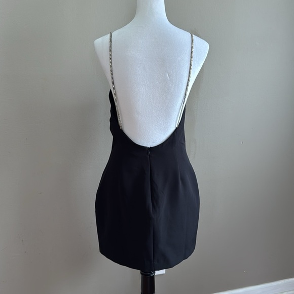 NBD Revolve Renata Rhinestone Straps Backless Mini Black Party Dress Size M - Picture 8 of 13